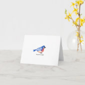 Blauw vogelWenskaart Kaart (Gele Bloem)