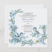  blauw vogelwinterhuwelijk kaart (Voorkant / Achterkant)