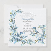  blauw vogelwinterhuwelijk kaart (Voorkant)