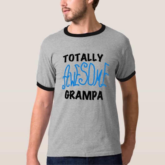 Blauw Volledig Geweldige Grampa T-shirts en gesche (Voorkant)