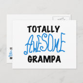 Blauw Volledig Geweldige Grampa T-shirts en gesche Briefkaart (Voorkant / Achterkant)