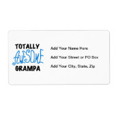 Blauw Volledig Geweldige Grampa T-shirts en gesche Etiket (Voorkant)