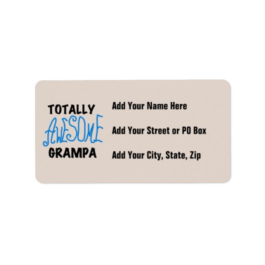Blauw Volledig Geweldige Grampa T-shirts en gesche Etiket (Voorkant)