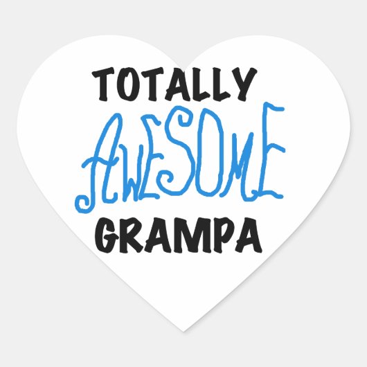 Blauw Volledig Geweldige Grampa T-shirts en gesche Hart Sticker (Voorkant)