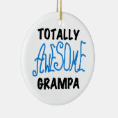 Blauw Volledig Geweldige Grampa T-shirts en gesche Keramisch Ornament (Rechts)