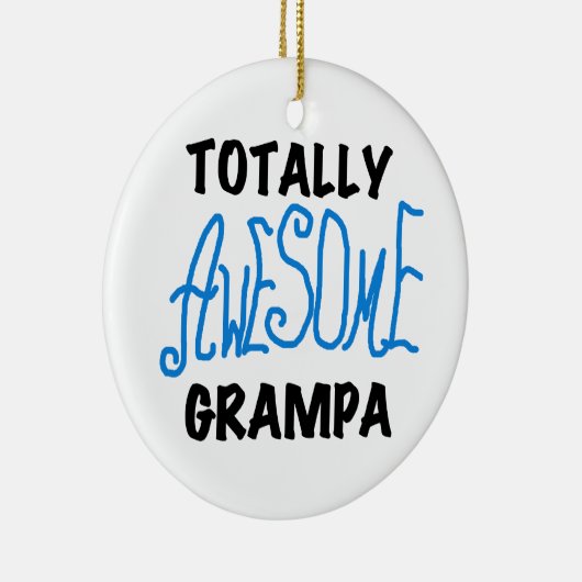 Blauw Volledig Geweldige Grampa T-shirts en gesche Keramisch Ornament (Rechts)