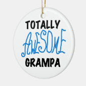 Blauw Volledig Geweldige Grampa T-shirts en gesche Keramisch Ornament (Links)