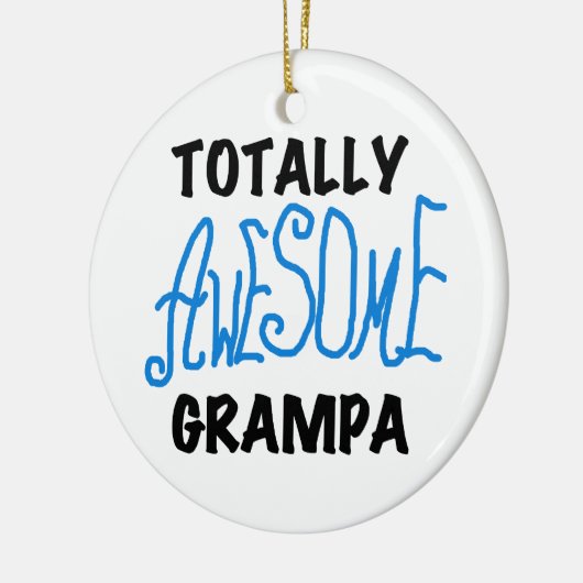 Blauw Volledig Geweldige Grampa T-shirts en gesche Keramisch Ornament (Links)