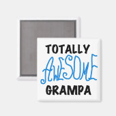 Blauw Volledig Geweldige Grampa T-shirts en gesche Magneet (Voorkant / Achterkant)