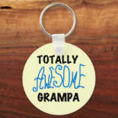 Blauw Volledig Geweldige Grampa T-shirts en gesche Sleutelhanger (Voorkant)