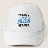 Blauw Volledig Geweldige Grampa T-shirts en gesche Trucker Pet (Voorkant)