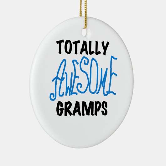 Blauw Volledig Geweldige Gramps T-shirts en gesche Keramisch Ornament (Rechts)