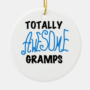 Blauw Volledig Geweldige Gramps T-shirts en gesche Keramisch Ornament