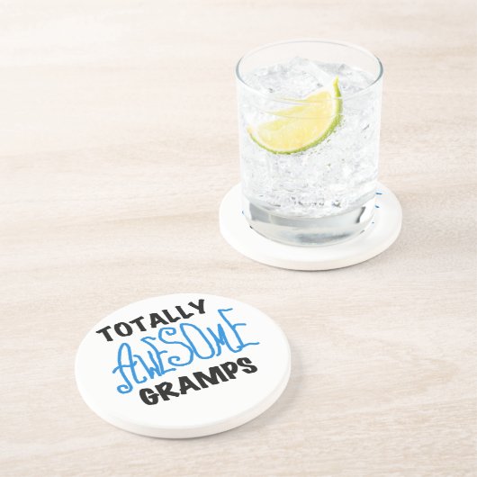 Blauw Volledig Geweldige Gramps T-shirts en gesche Zandsteen Onderzetter (Zijkant)