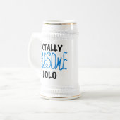 Blauw Volledig Geweldige Lolo T-shirts en geschenk Bierpul (Voorkant links)