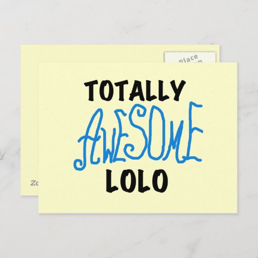 Blauw Volledig Geweldige Lolo T-shirts en geschenk Briefkaart (Voorkant / Achterkant)