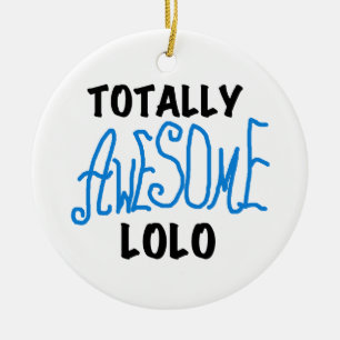 Blauw Volledig Geweldige Lolo T-shirts en geschenk Keramisch Ornament