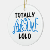 Blauw Volledig Geweldige Lolo T-shirts en geschenk Keramisch Ornament (Links)