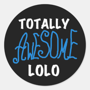 Blauw Volledig Geweldige Lolo T-shirts en geschenk Ronde Sticker