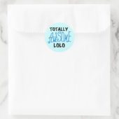 Blauw Volledig Geweldige Lolo T-shirts en geschenk Ronde Sticker (Tas)