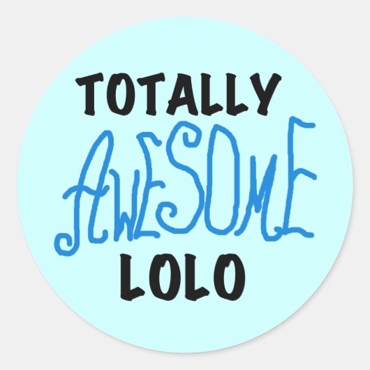 Blauw Volledig Geweldige Lolo T-shirts en geschenk Ronde Sticker (Voorkant)