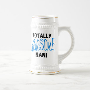 Blauw Volledig Geweldige Nani T-shirts en geschenk Bierpul