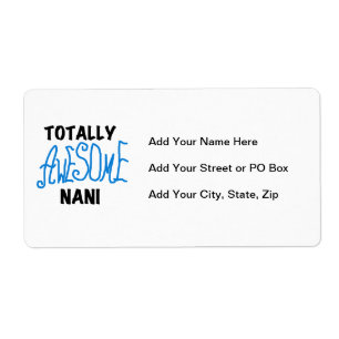 Blauw Volledig Geweldige Nani T-shirts en geschenk Etiket