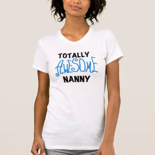 Blauw volledig Geweldige nanny T-shirts en cadeaut