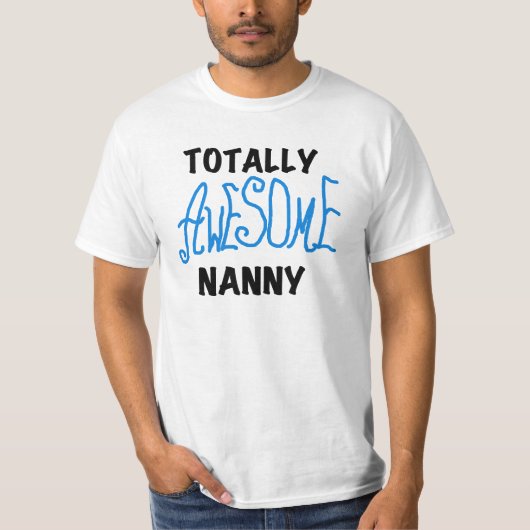 Blauw volledig Geweldige nanny T-shirts en cadeaut (Voorkant)