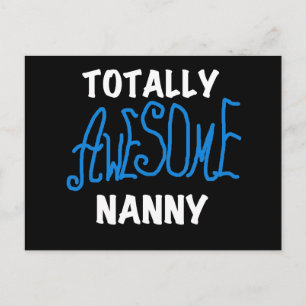 Blauw volledig Geweldige nanny T-shirts en cadeaut Briefkaart