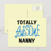 Blauw volledig Geweldige nanny T-shirts en cadeaut Briefkaart (Voorkant / Achterkant)