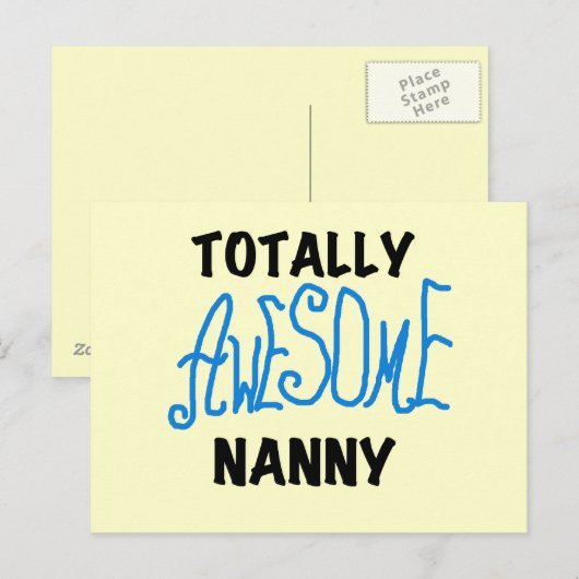 Blauw volledig Geweldige nanny T-shirts en cadeaut Briefkaart (Voorkant / Achterkant)