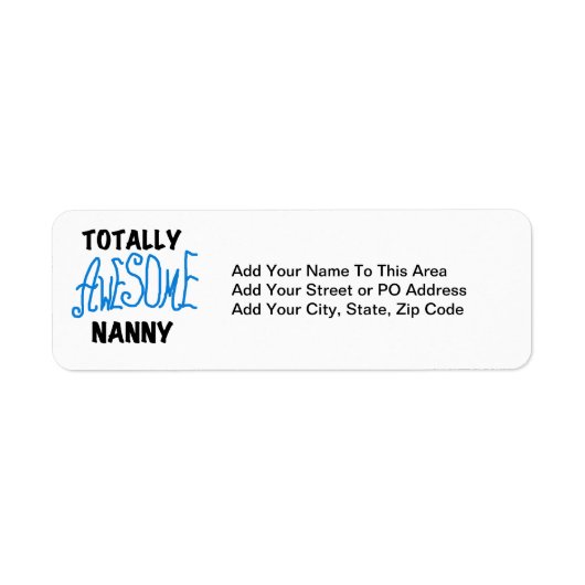 Blauw volledig Geweldige nanny T-shirts en cadeaut Etiket (Voorkant)