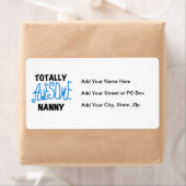 Blauw volledig Geweldige nanny T-shirts en cadeaut Etiket (Insitu)