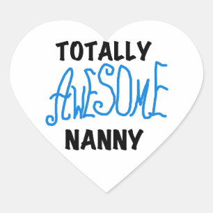 Blauw volledig Geweldige nanny T-shirts en cadeaut Hart Sticker