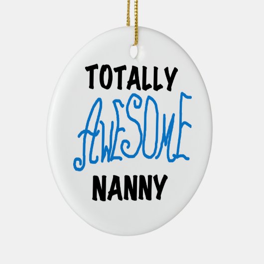 Blauw volledig Geweldige nanny T-shirts en cadeaut Keramisch Ornament (Rechts)