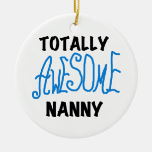 Blauw volledig Geweldige nanny T-shirts en cadeaut Keramisch Ornament