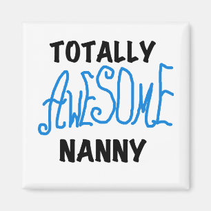 Blauw volledig Geweldige nanny T-shirts en cadeaut Magneet