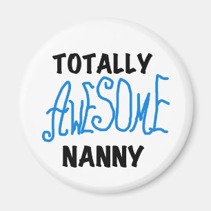Blauw volledig Geweldige nanny T-shirts en cadeaut Magneet
