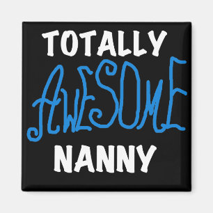 Blauw volledig Geweldige nanny T-shirts en cadeaut Magneet