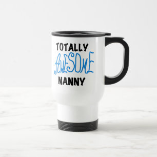 Blauw volledig Geweldige nanny T-shirts en cadeaut Reisbeker
