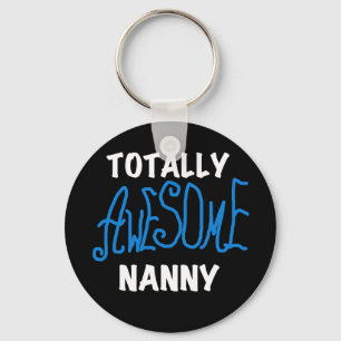 Blauw volledig Geweldige nanny T-shirts en cadeaut Sleutelhanger