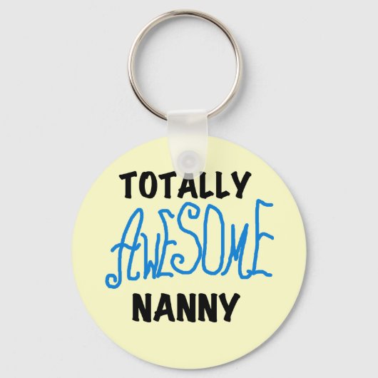 Blauw volledig Geweldige nanny T-shirts en cadeaut Sleutelhanger (Voorkant)