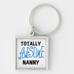 Blauw volledig Geweldige nanny T-shirts en cadeaut Sleutelhanger