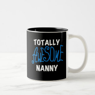 Blauw volledig Geweldige nanny T-shirts en cadeaut Tweekleurige Koffiemok