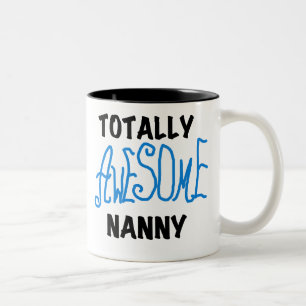 Blauw volledig Geweldige nanny T-shirts en cadeaut Tweekleurige Koffiemok