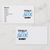 Blauw volledig Geweldige nanny T-shirts en cadeaut Visitekaartje (Voorkant / Achterkant)