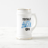 Blauw volledig Geweldige Opa T-shirts en cadeautje Bierpul (Voorkant rechts)