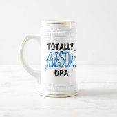 Blauw volledig Geweldige Opa T-shirts en cadeautje Bierpul (Links)