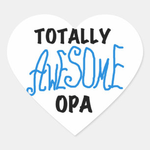 Blauw Volledig Geweldige Opa T-shirts en geschenke Hart Sticker